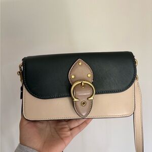 Coach Black and Tan Leather Crossbody Bag